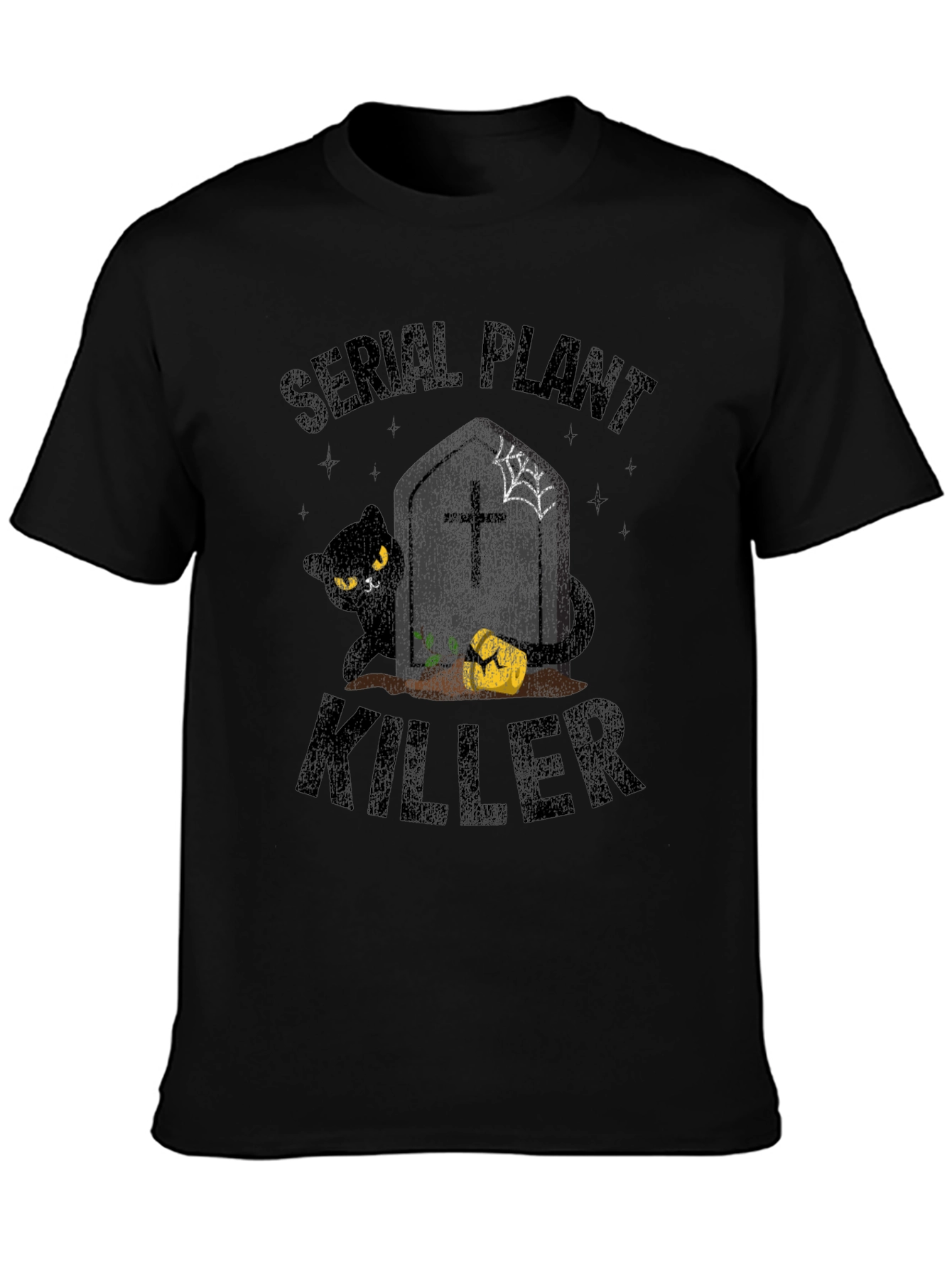 Serial Plant Killer T-Shirt - Halloween Cat Design