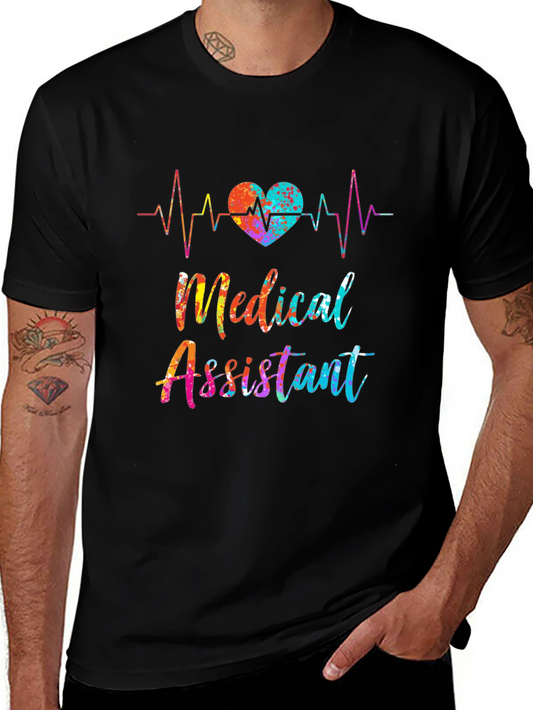Medical Assistant Heartbeat T-Shirt - Colorful Design