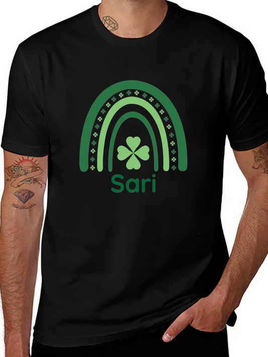 St. Patricks Day Sari Rainbow Clover T-Shirt
