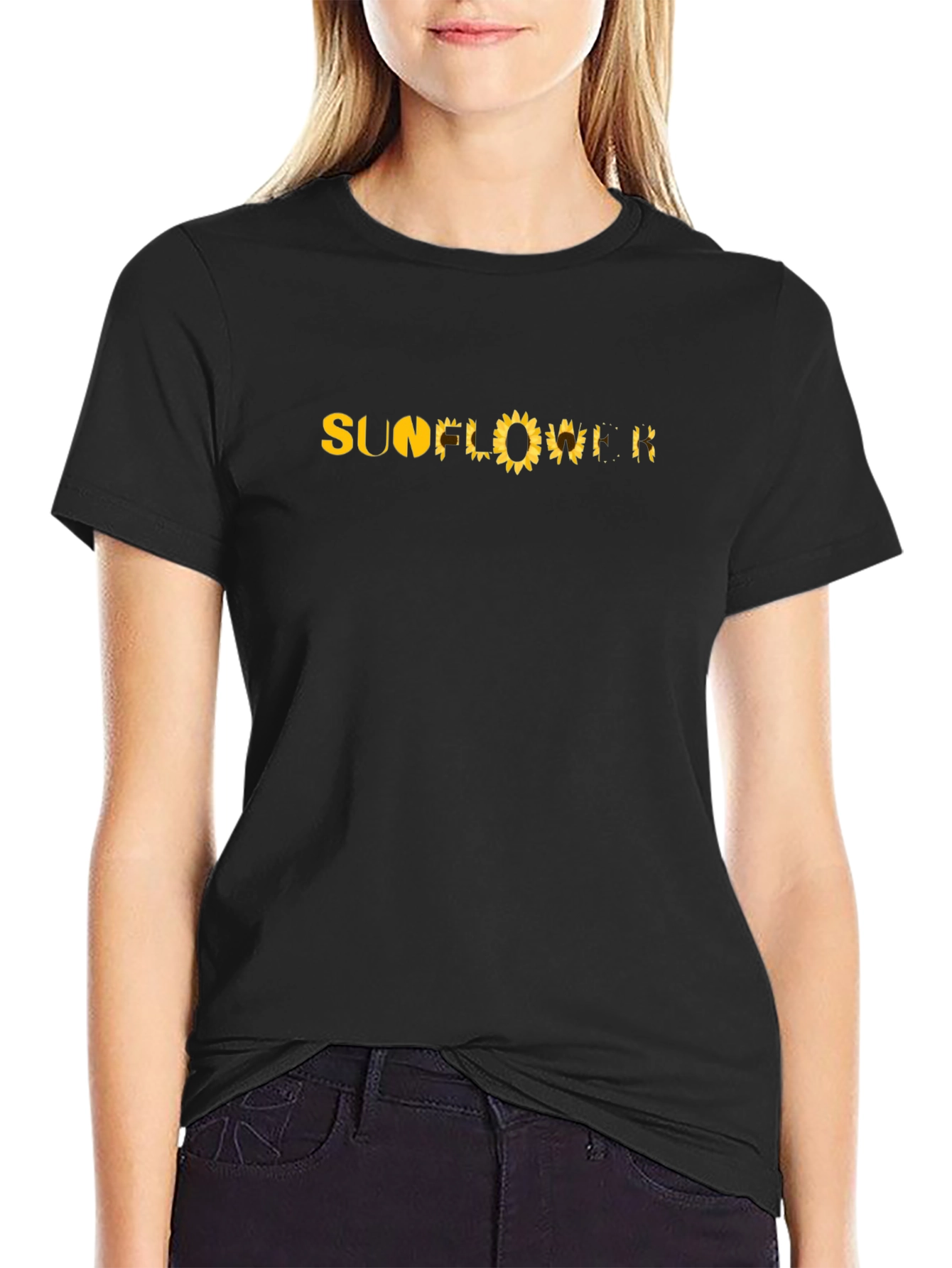 Sunflower Graphic Print Crew Neck T-Shirt