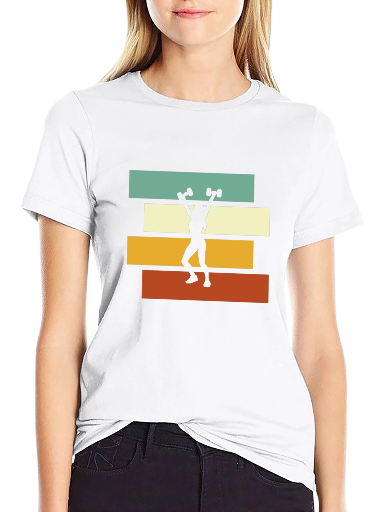Retro Workout T-Shirt - Female Lifter Design