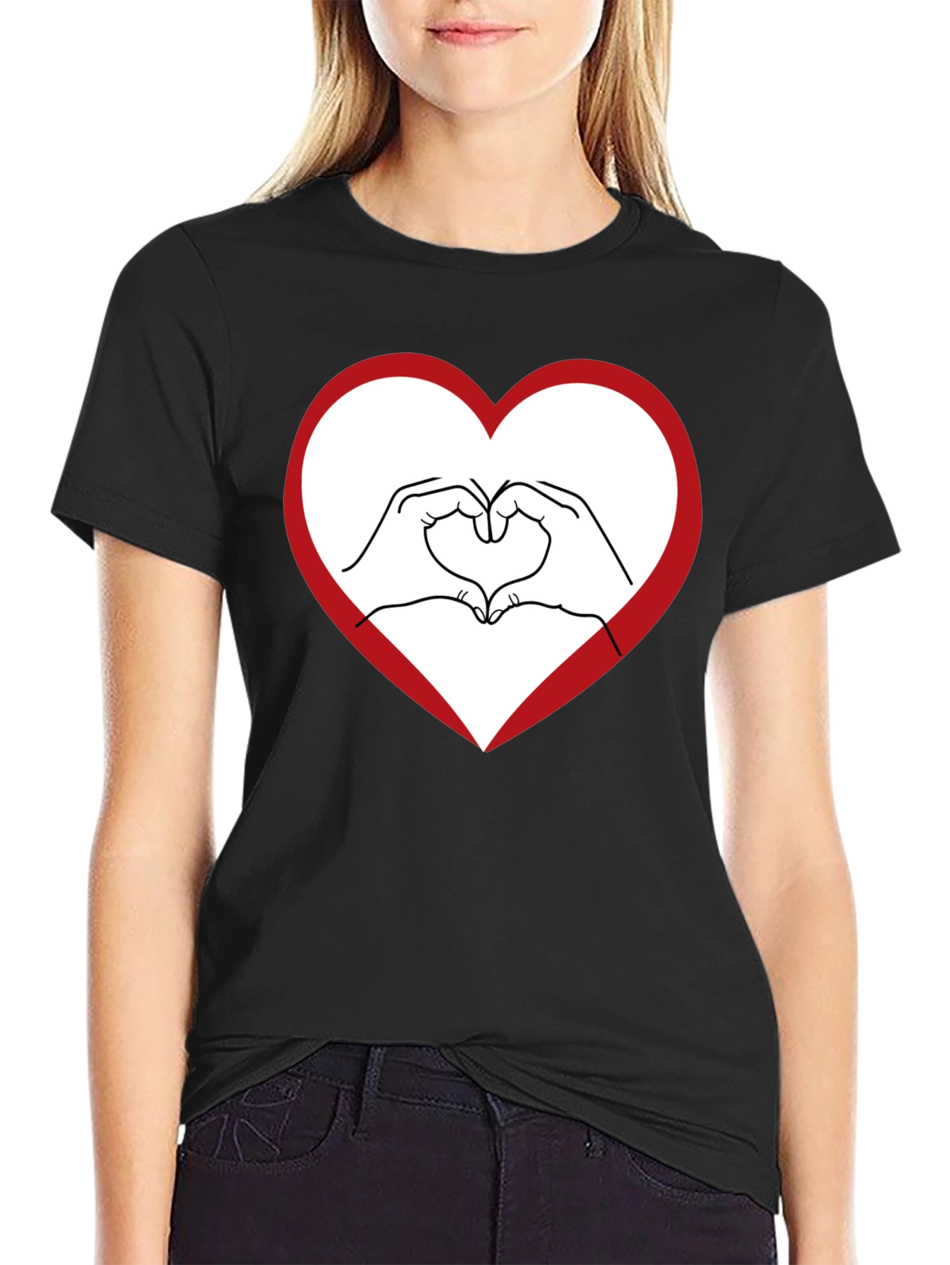 Heart Hands Graphic Tee - Express Your Love