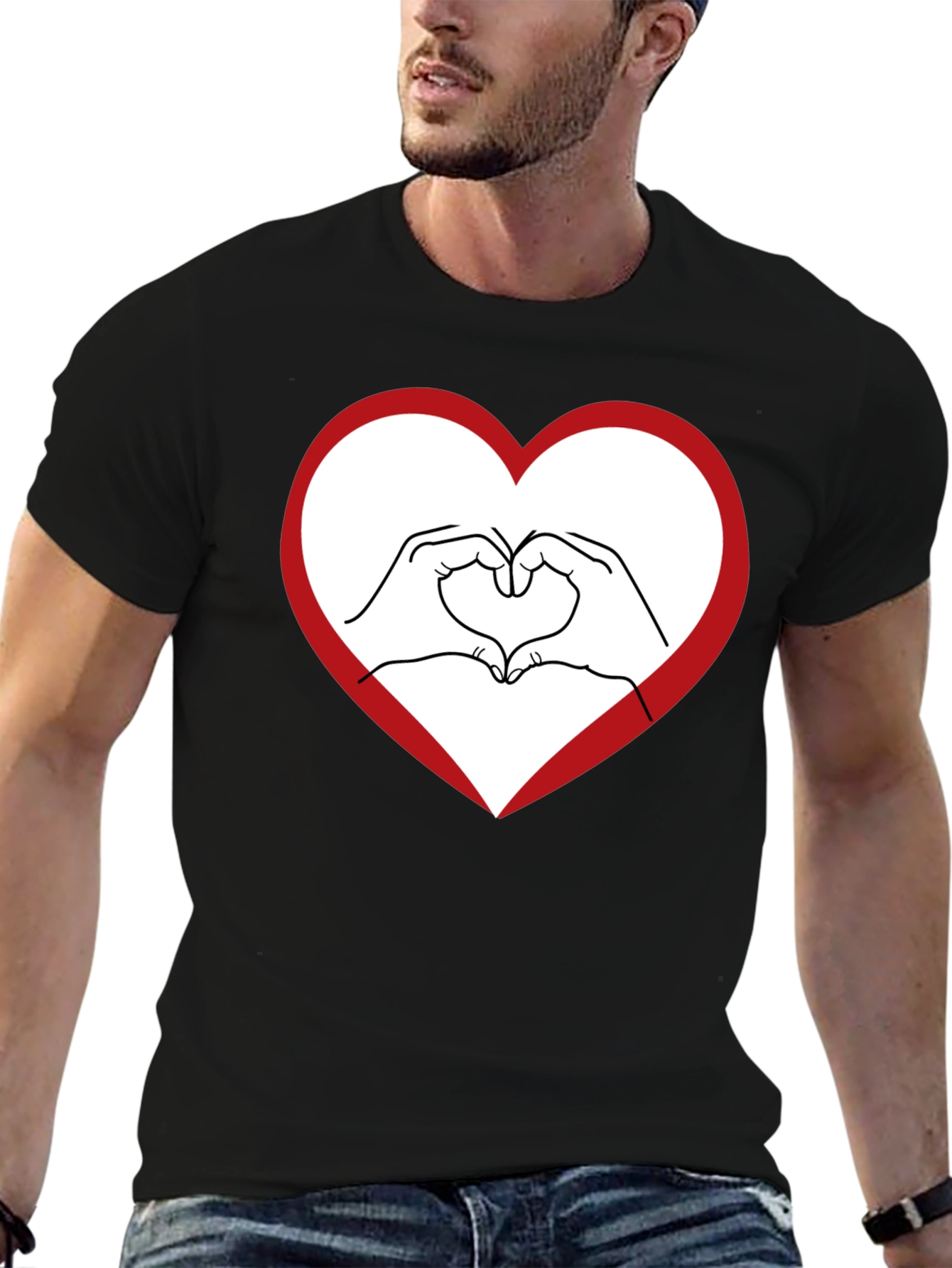 Heart Hands Graphic Tee - Express Your Love