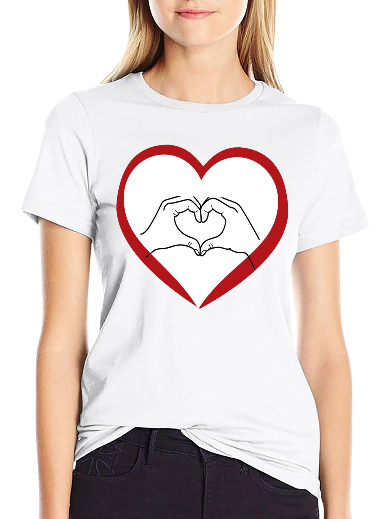 Heart Hands Graphic Tee - Express Your Love