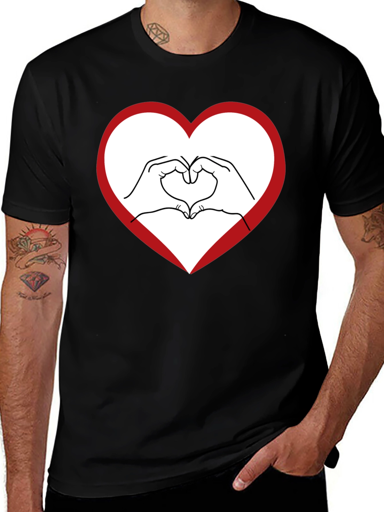 Heart Hands Graphic Tee - Express Your Love