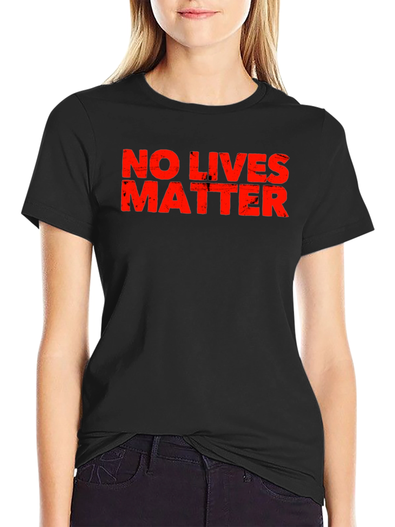 Distressed No Lives Matter Black T-Shirt