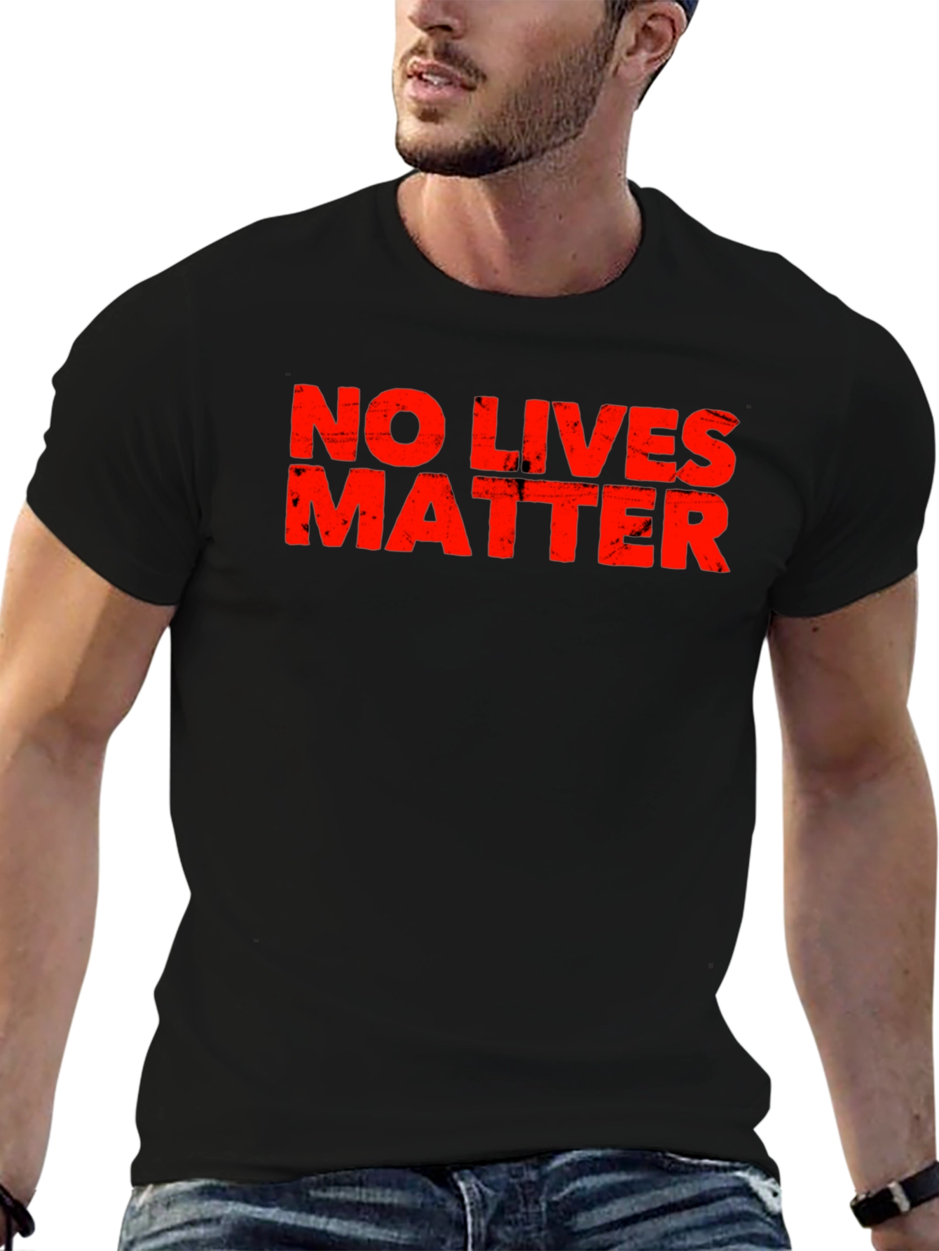 Distressed No Lives Matter Black T-Shirt