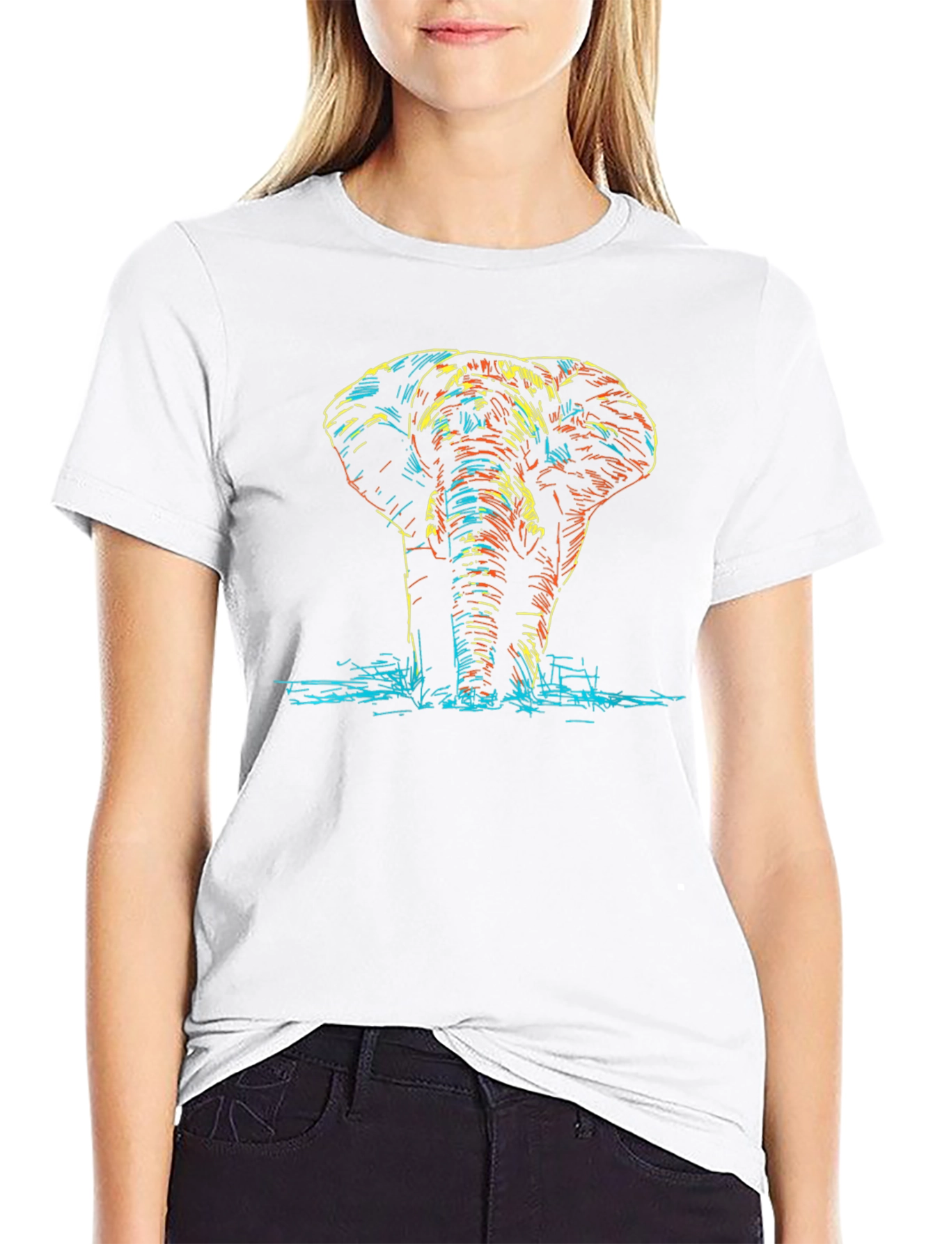 Elephant Graphic Black T-Shirt