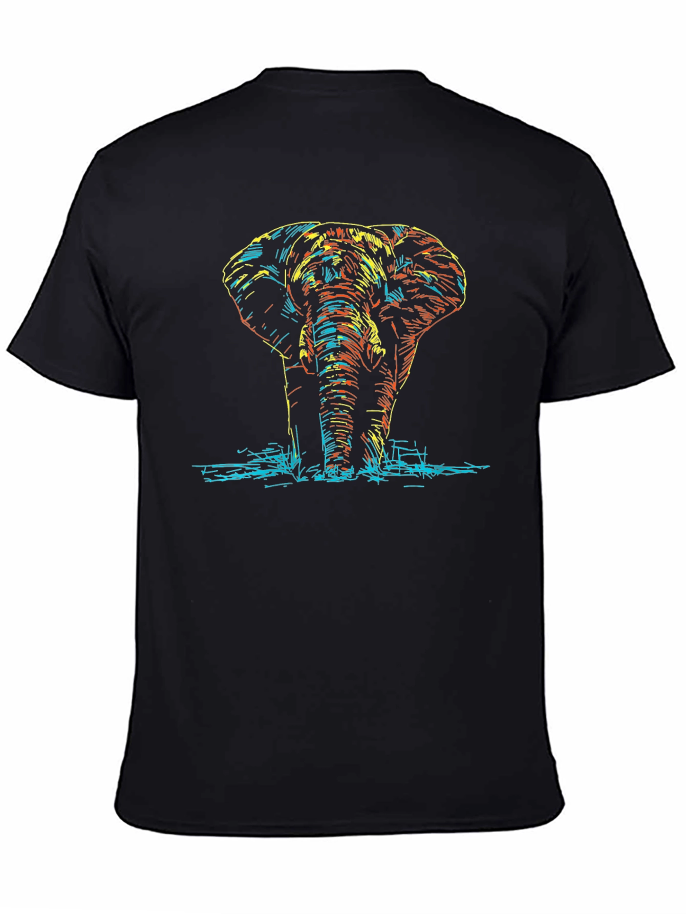 Elephant Graphic Black T-Shirt