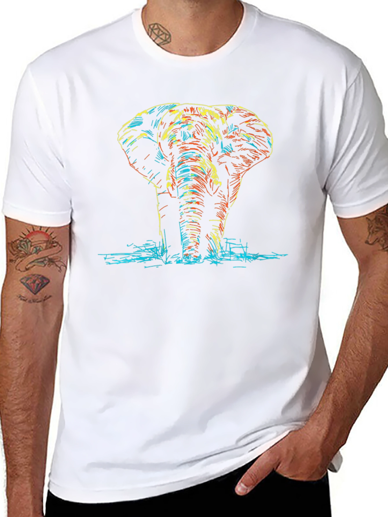 Elephant Graphic Black T-Shirt