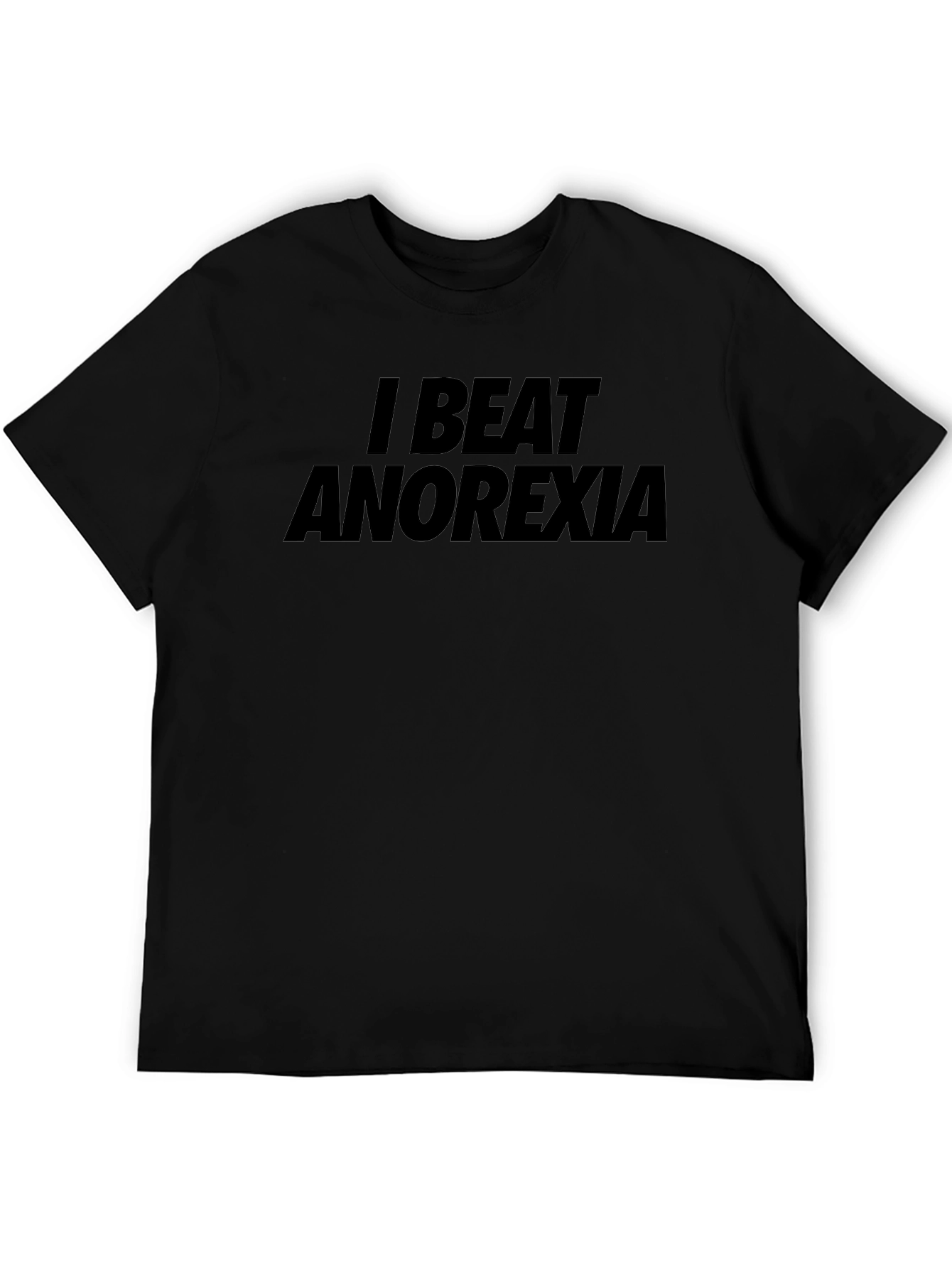 I Beat Anorexia Black T-Shirt