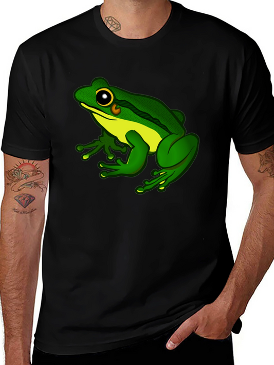 Frog Graphic Black T-Shirt - Ribbiting Style!