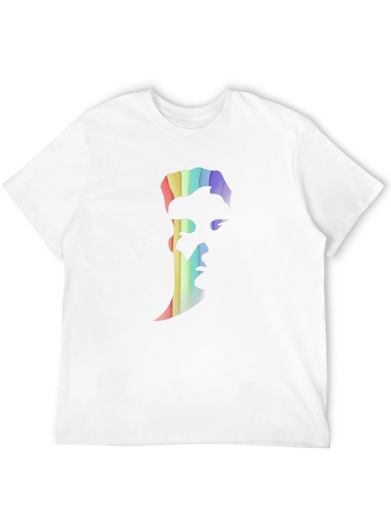 Rainbow Silhouette Graphic Tee - Modern Black T-Shirt