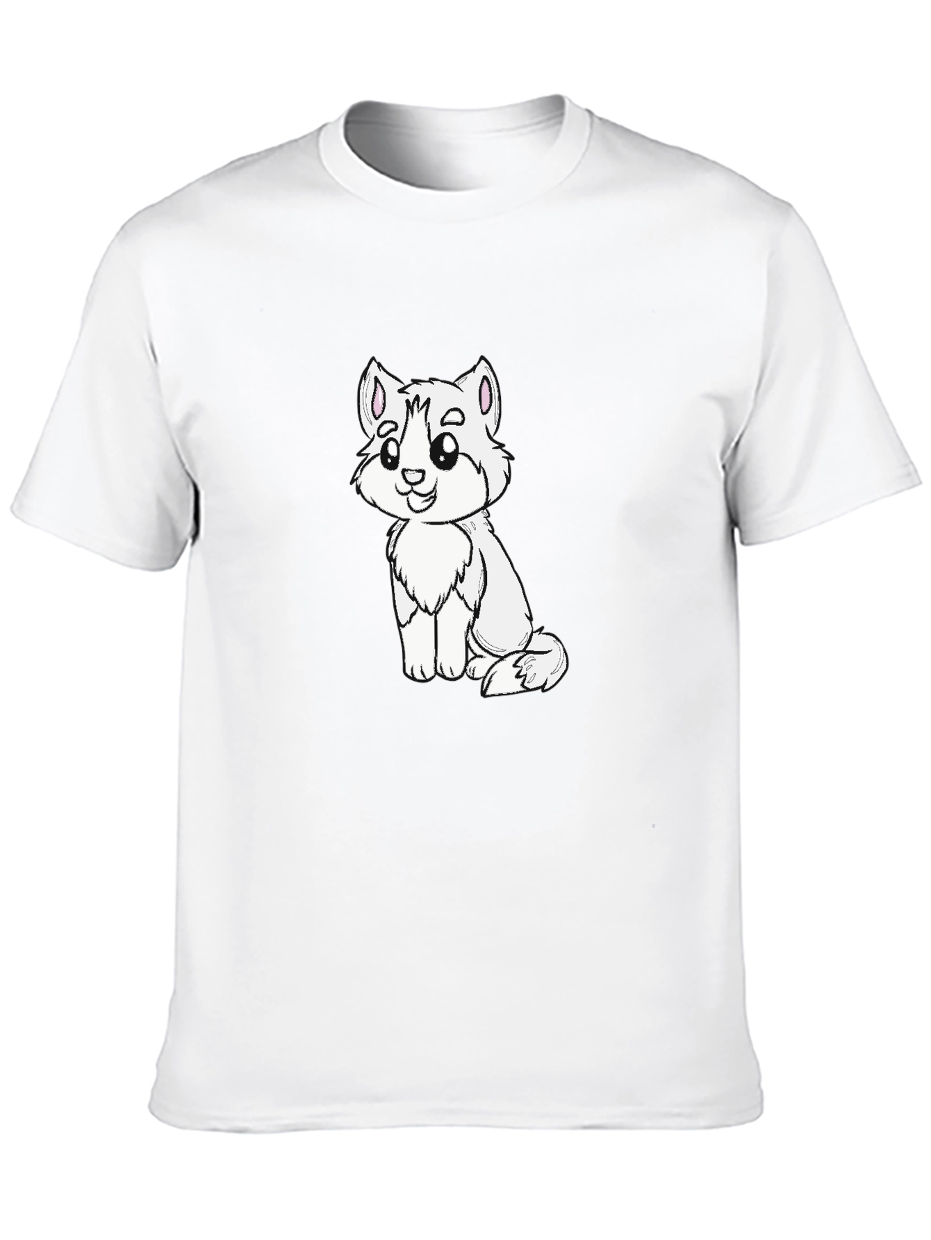 Cute Cartoon Animal Graphic Black T-Shirt