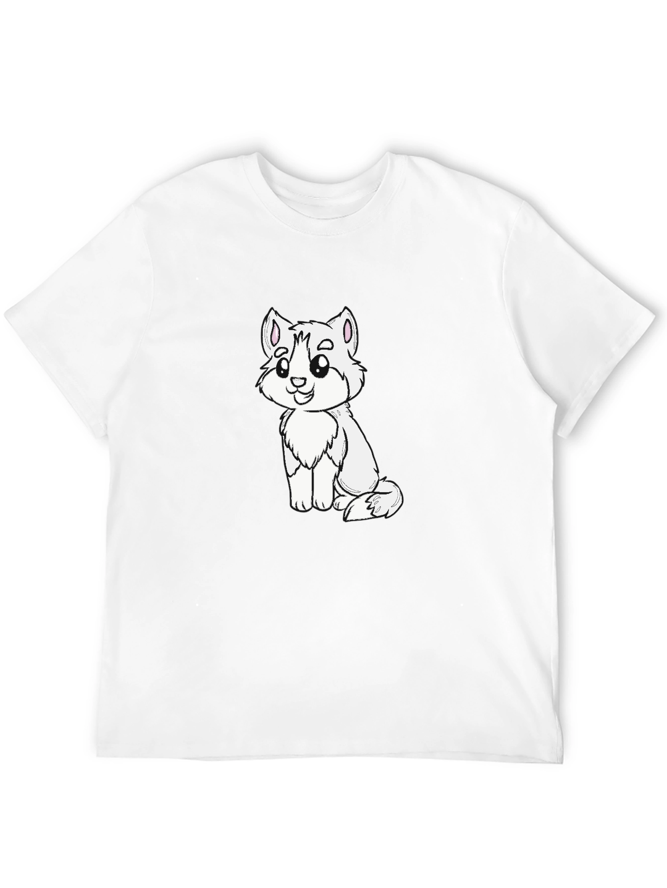 Cute Cartoon Animal Graphic Black T-Shirt