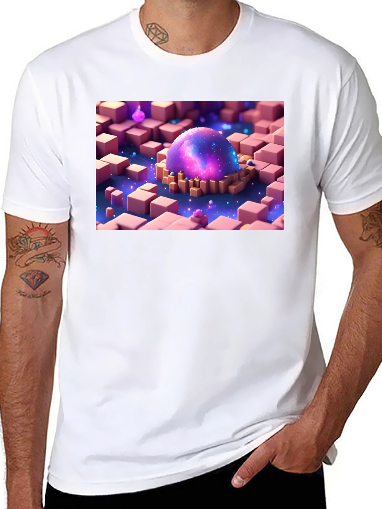 Galaxy Cube T-Shirt - Unique Graphic Tee