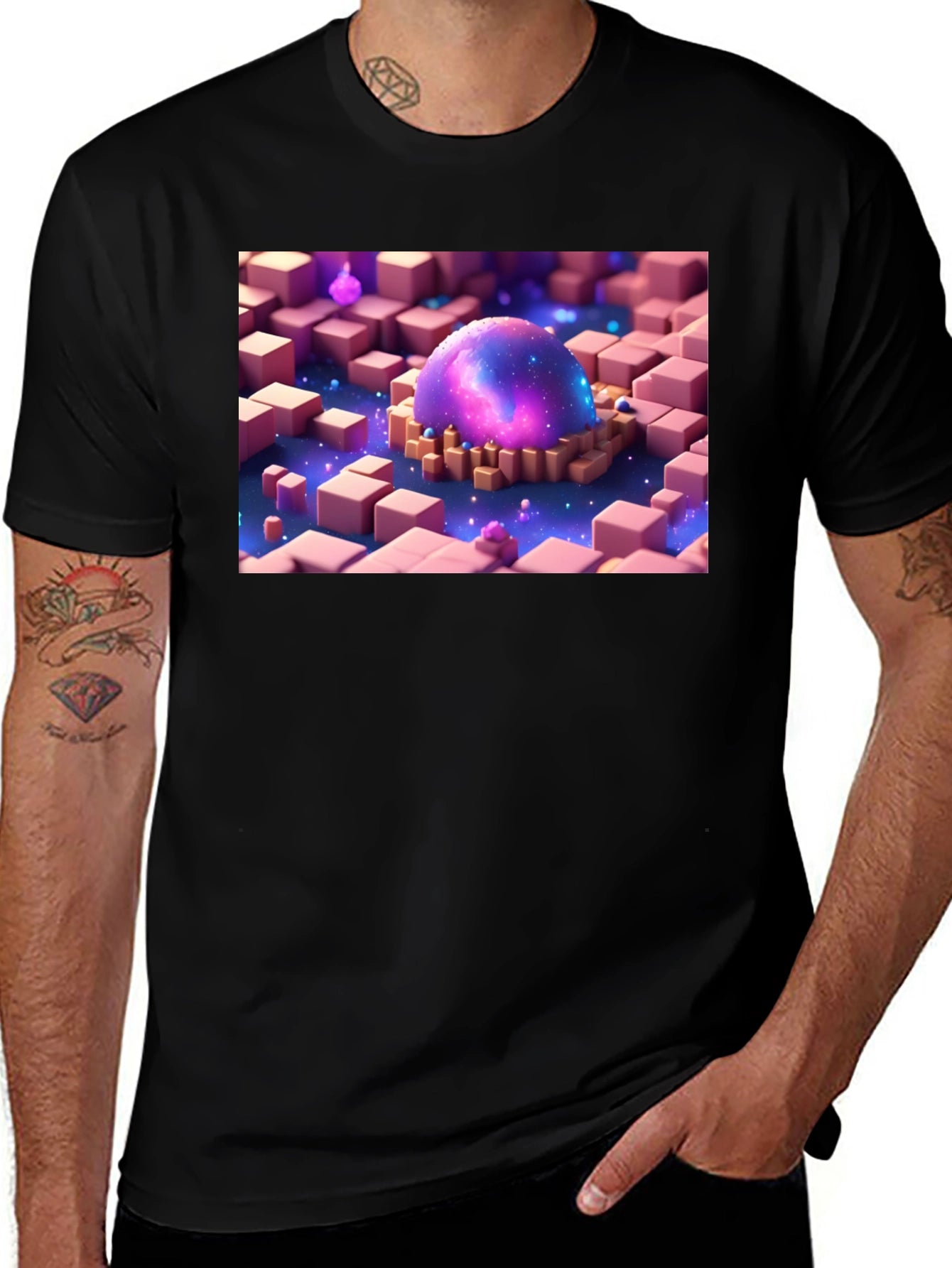 Galaxy Cube T-Shirt - Unique Graphic Tee