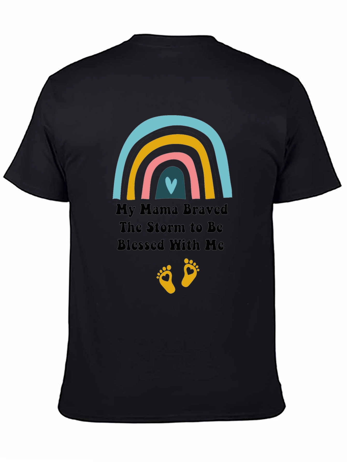 Mama Blessed With Me Black T-Shirt