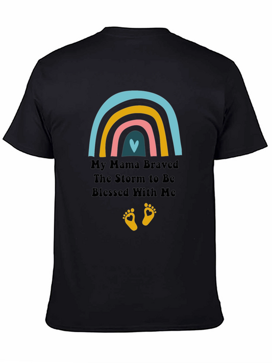 Mama Blessed With Me Black T-Shirt