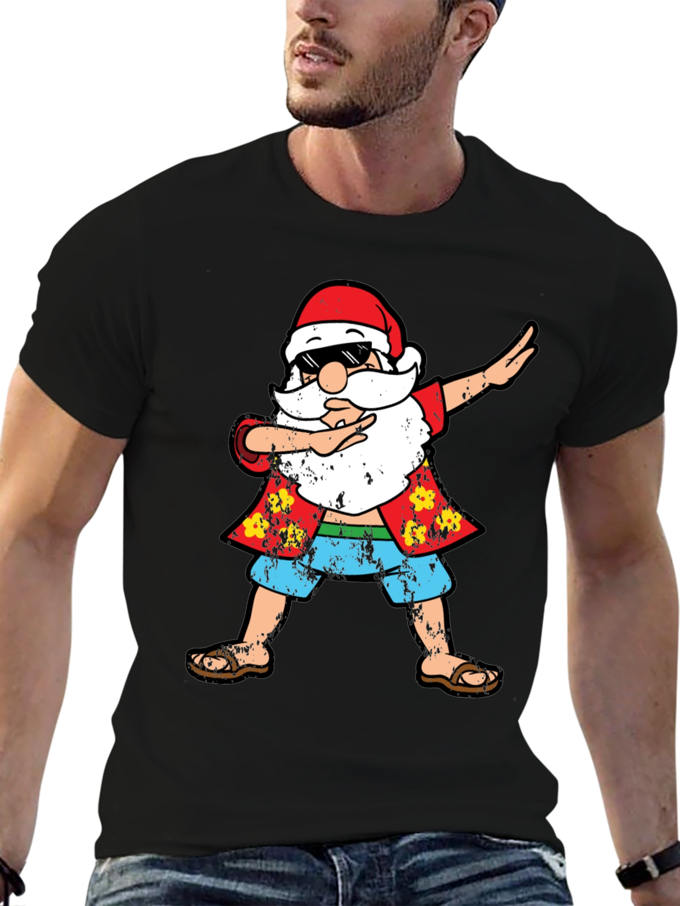 Dabbing Santa Hawaiian Shirt T-Shirt