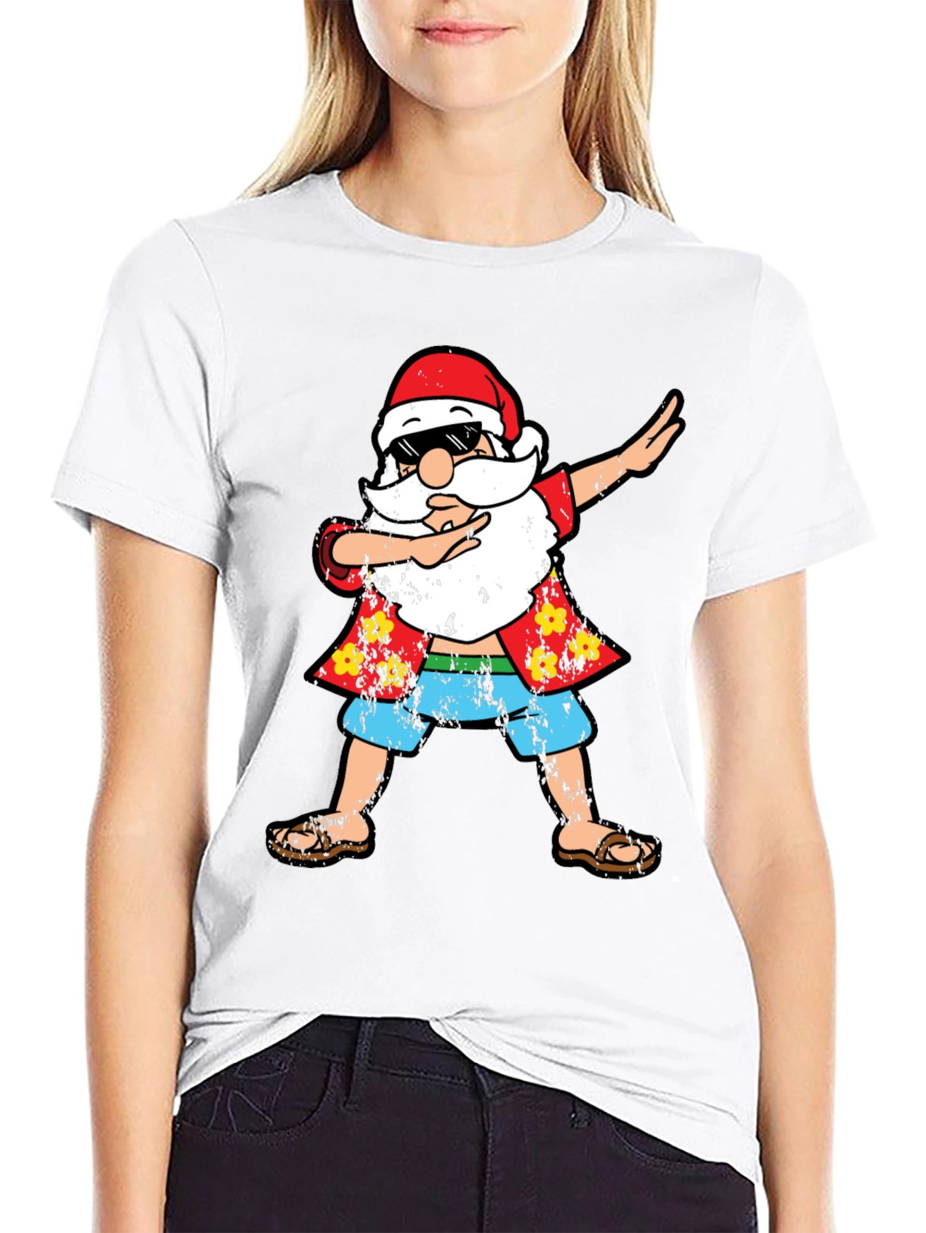 Dabbing Santa Hawaiian Shirt T-Shirt