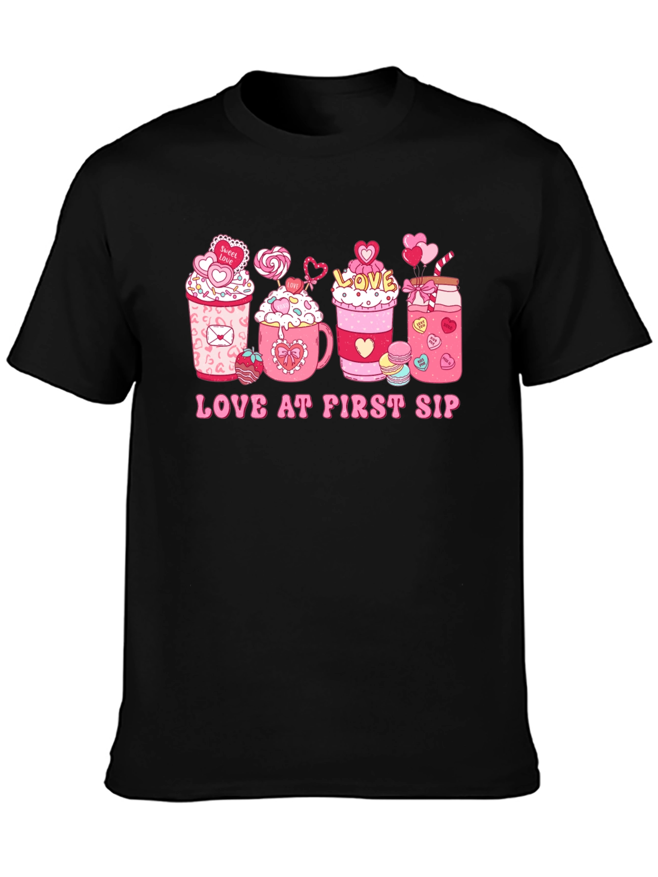 Love at First Sip Valentines Day T-shirt