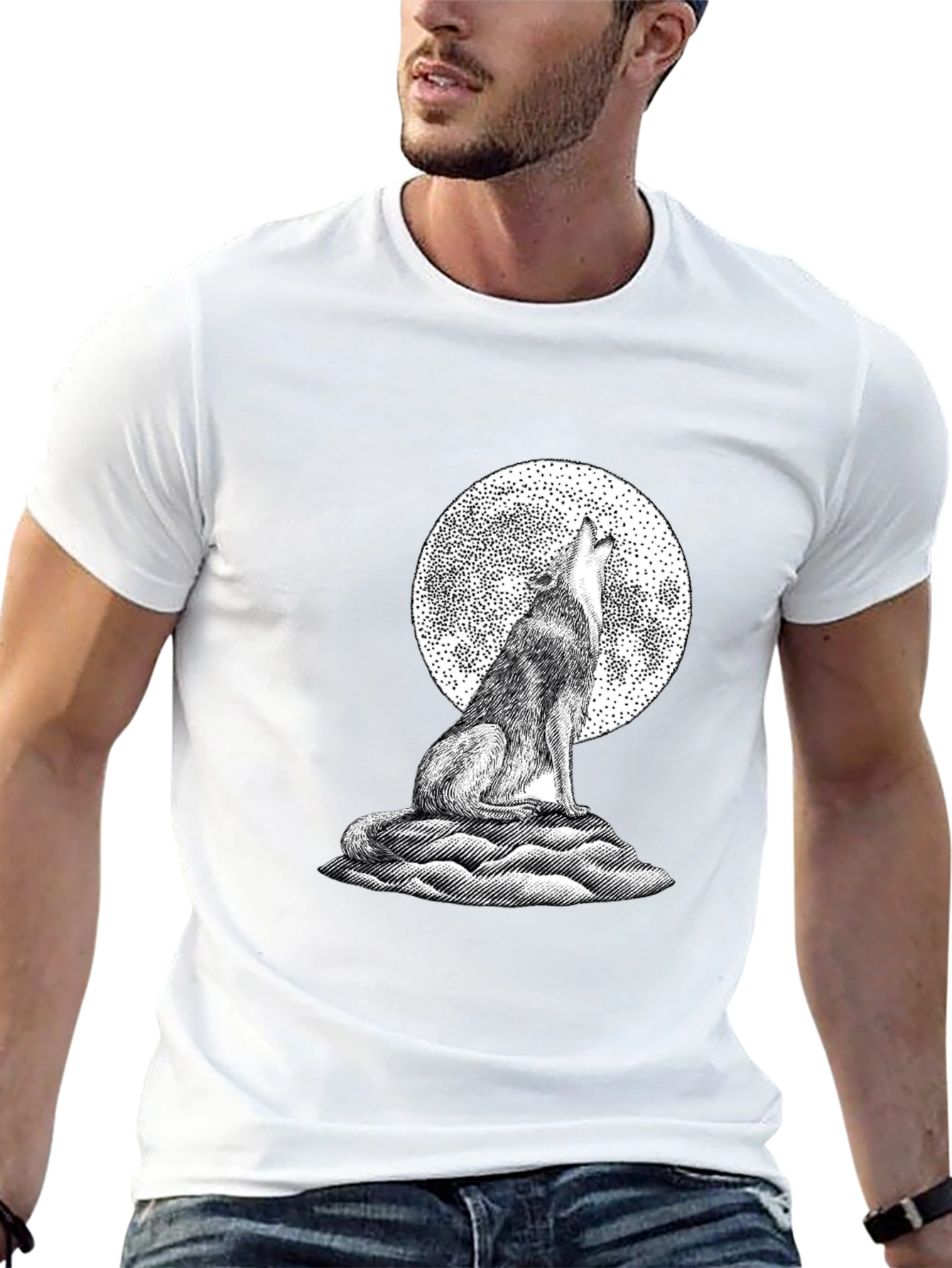 Wolf Moon Graphic Tee - Classic Black