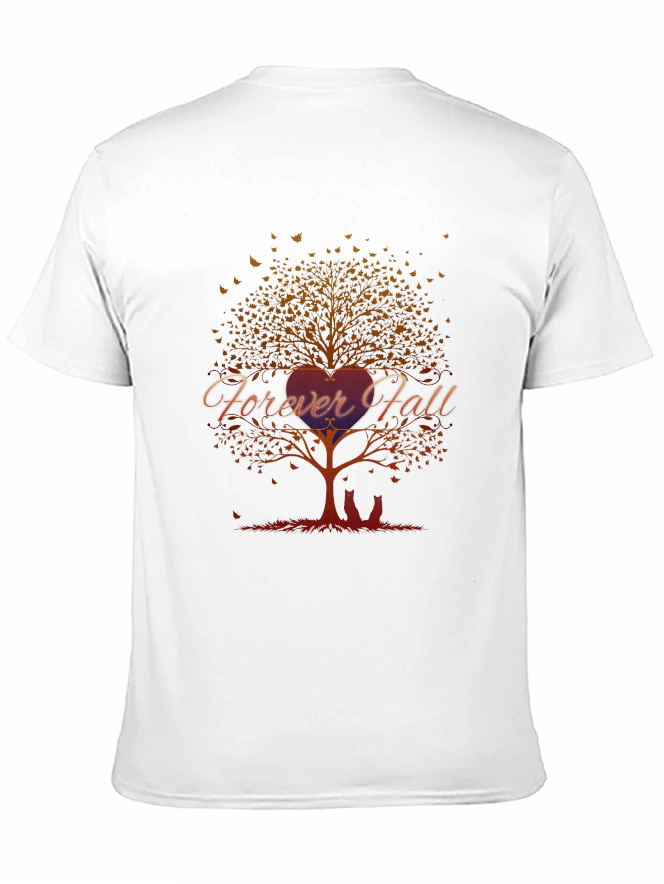 Forever Fall Tree Graphic Black T-Shirt
