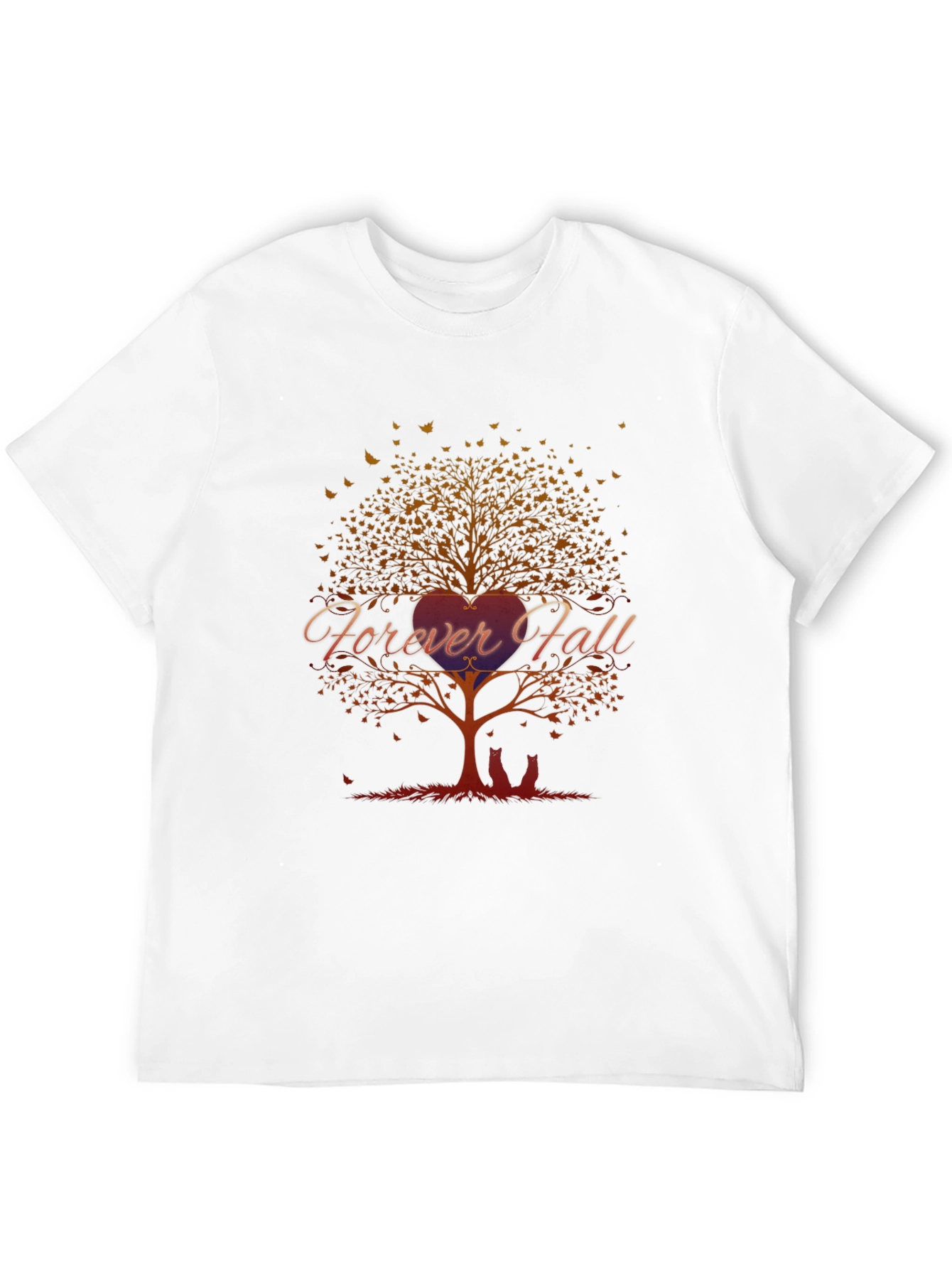 Forever Fall Tree Graphic Black T-Shirt