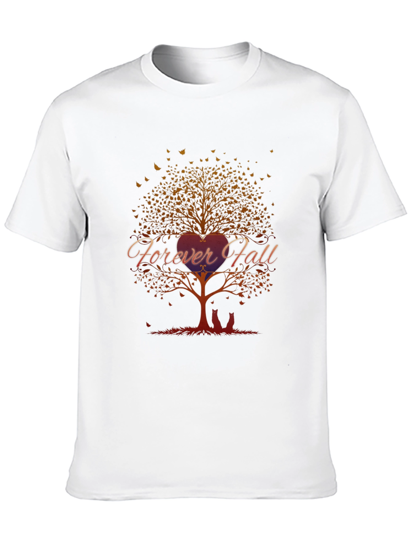 Forever Fall Tree Graphic Black T-Shirt