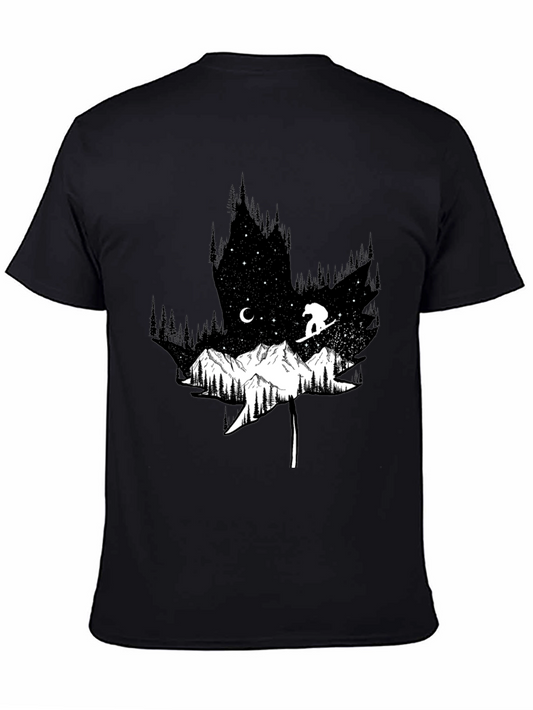 Nature Graphic Tee - Maple Leaf Mountain Design