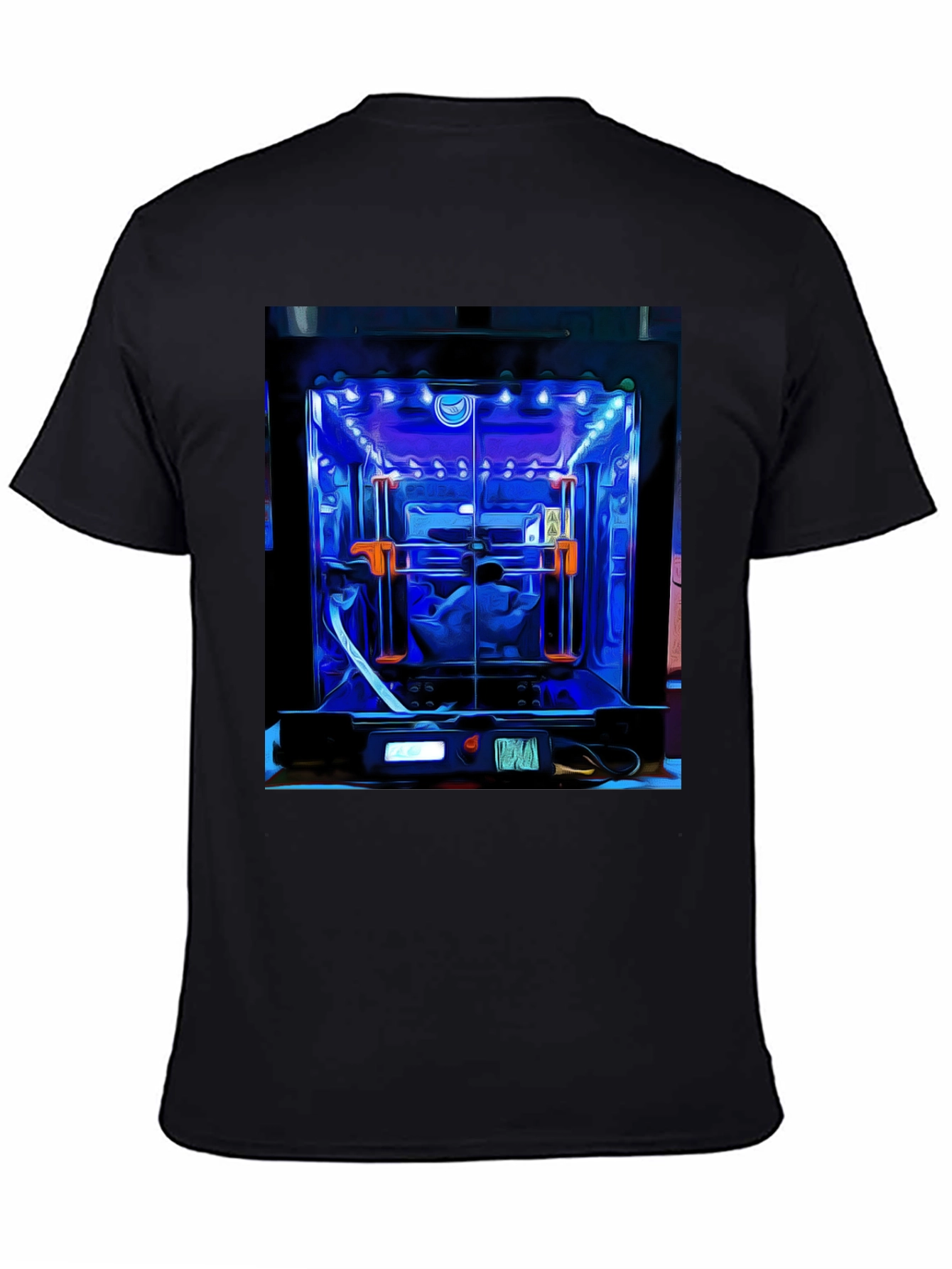 3D Printer Art Graphic Tee - Black Cotton