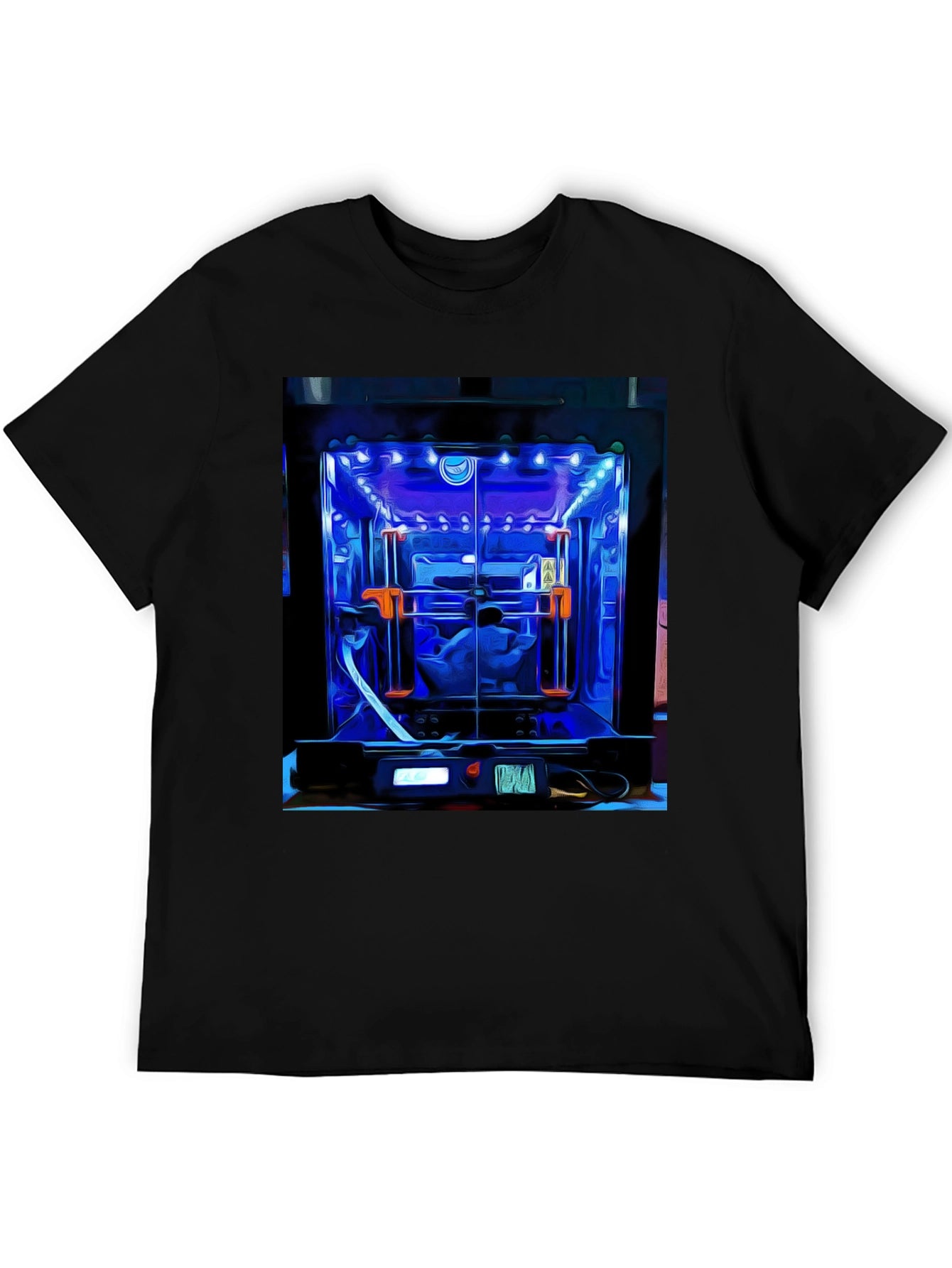 3D Printer Art Graphic Tee - Black Cotton