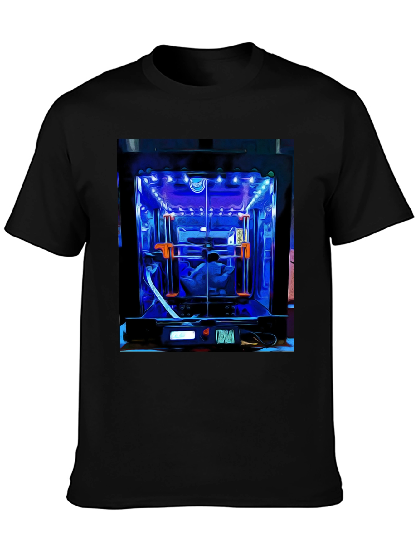 3D Printer Art Graphic Tee - Black Cotton