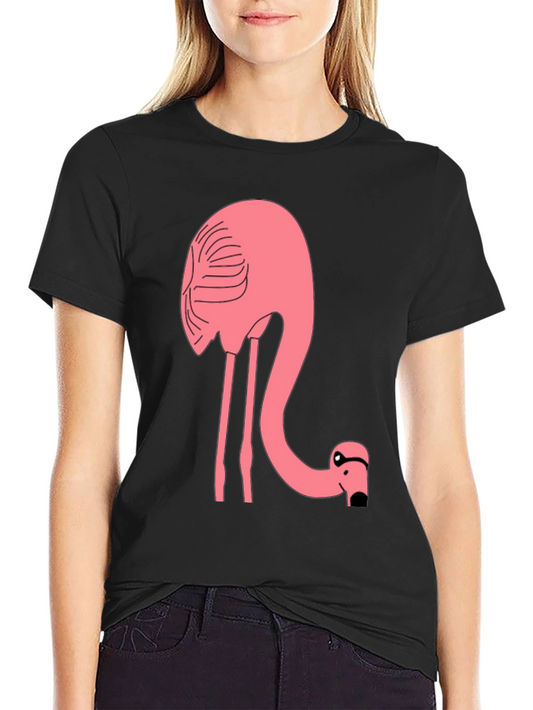 Funny Flamingo Graphic T-Shirt - Black Cotton Tee