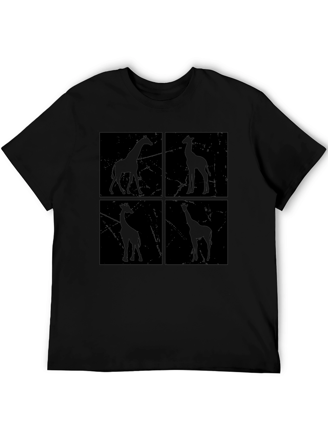Giraffe Silhouette T-Shirt - Unisex Black Graphic Tee