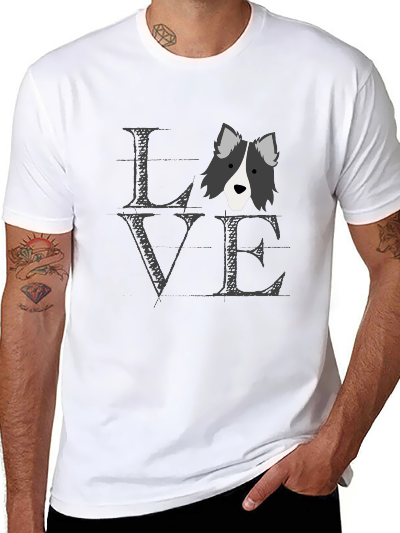 Love Border Collie T-Shirt Dog Lover Tee