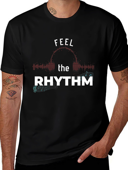 Feel the Rhythm Graphic T-Shirt - Music Lover Tee