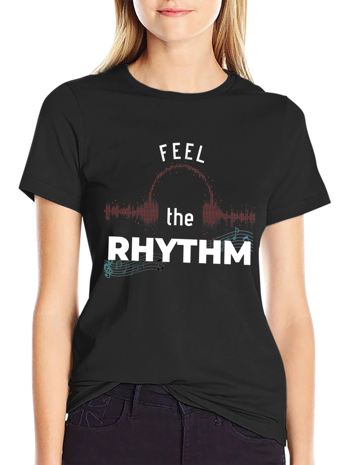 Feel the Rhythm Graphic T-Shirt - Music Lover Tee