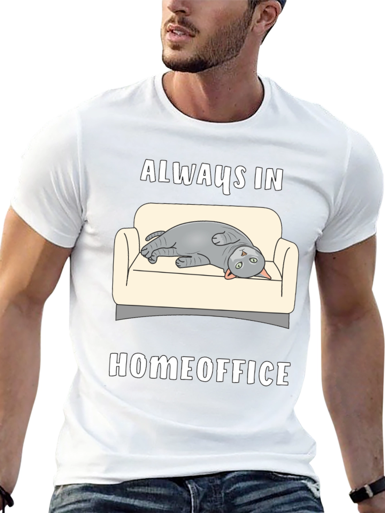 Always in Homeoffice Cat T-Shirt