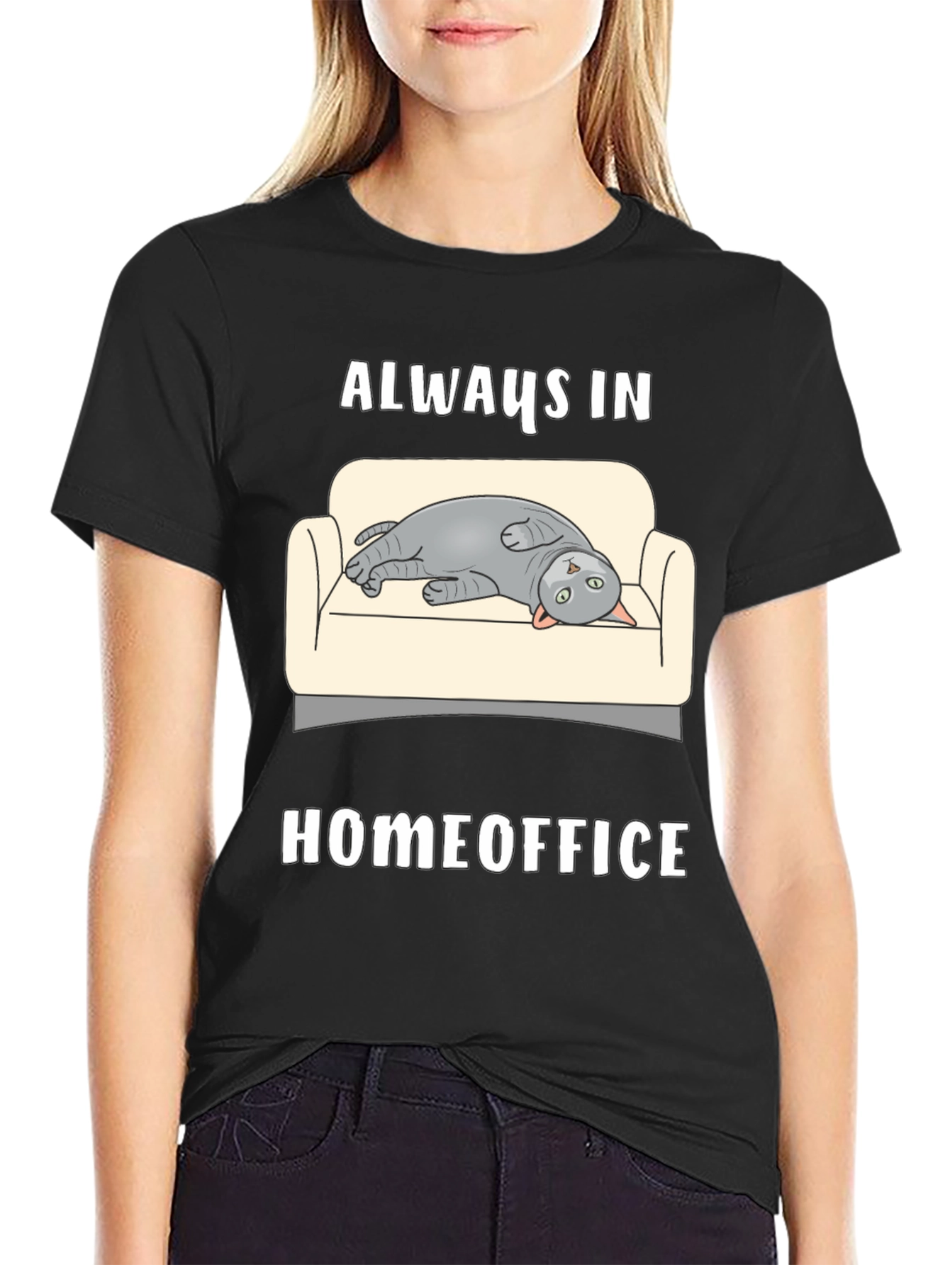 Always in Homeoffice Cat T-Shirt