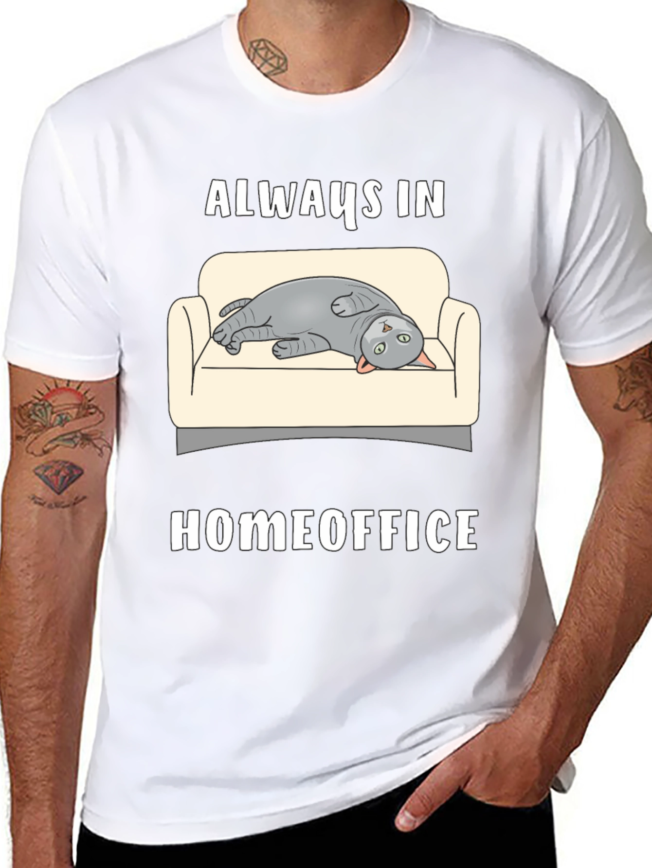 Always in Homeoffice Cat T-Shirt