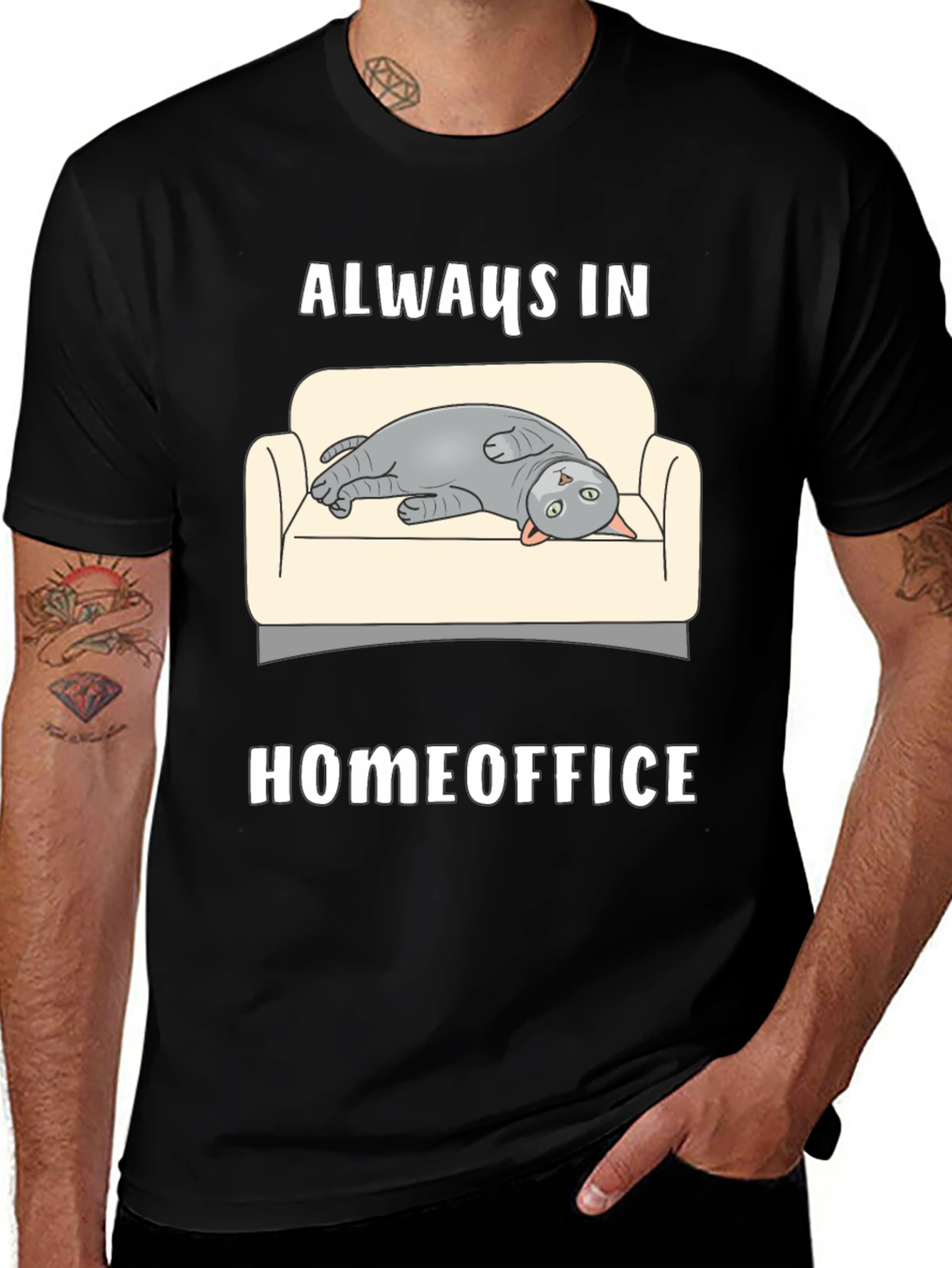 Always in Homeoffice Cat T-Shirt