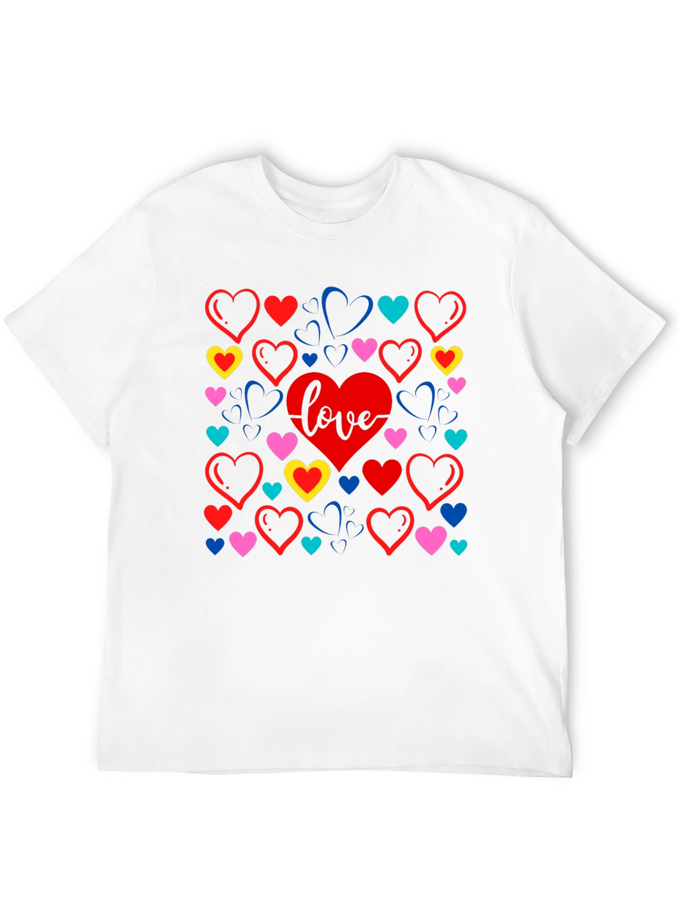 Love Heart Graphic Black T-Shirt