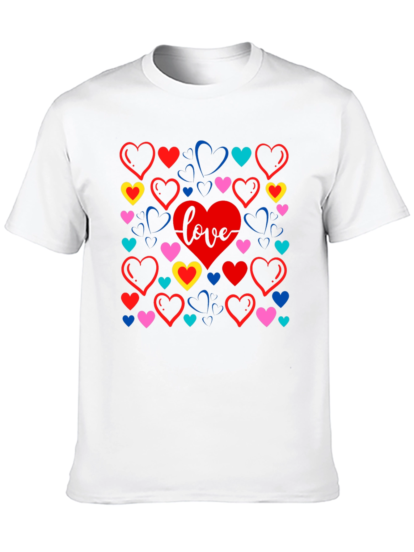 Love Heart Graphic Black T-Shirt