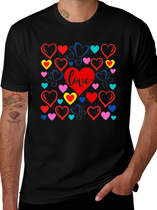 Love Heart Graphic Black T-Shirt