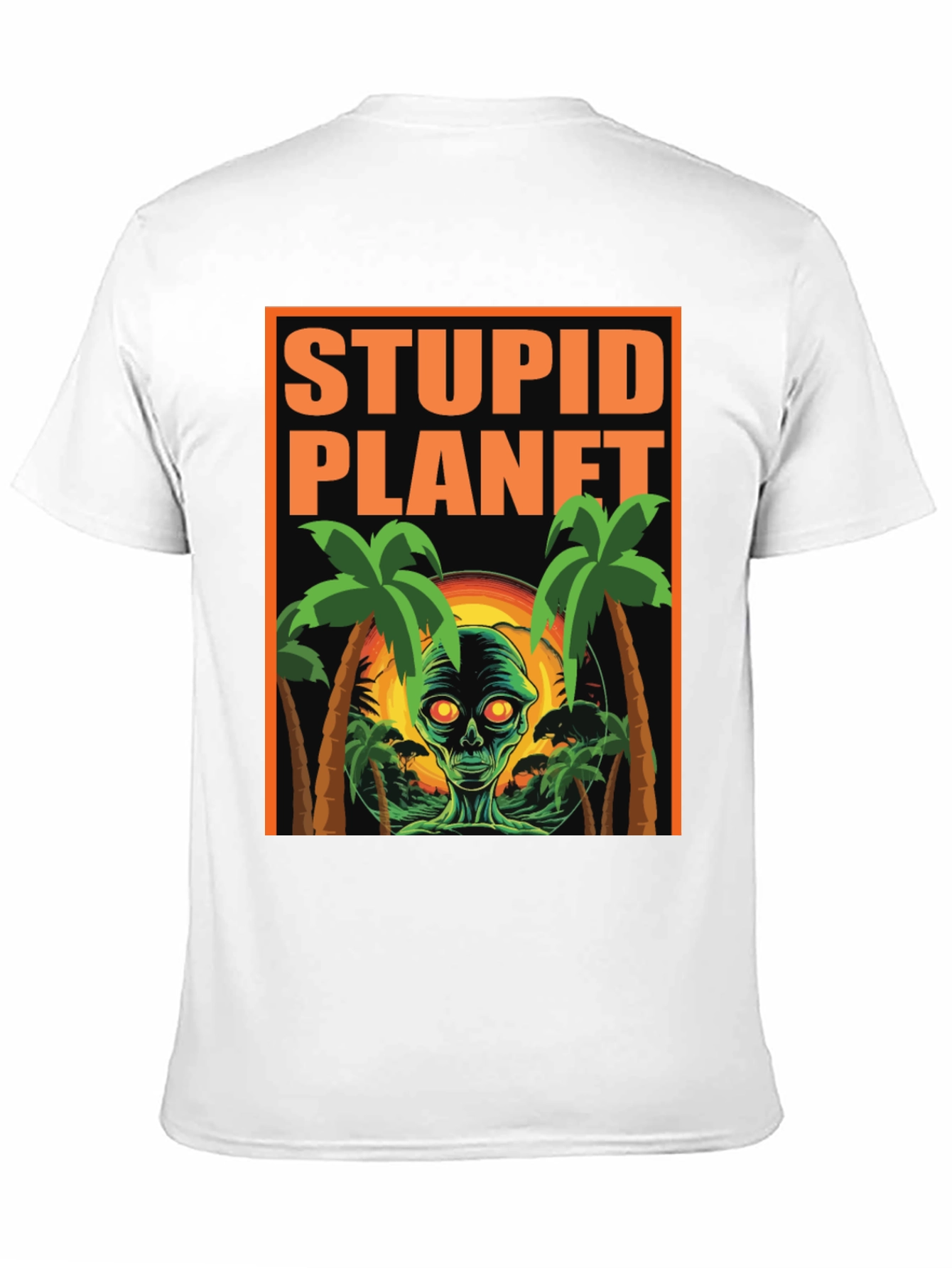 Stupid Planet Alien Graphic Tee - Black Cotton T-Shirt