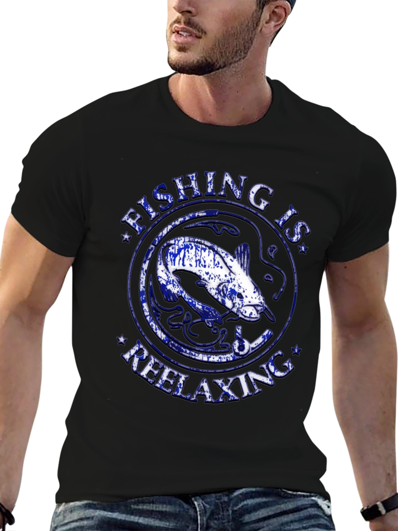 Fishing is Reelaxing T-Shirt - Black