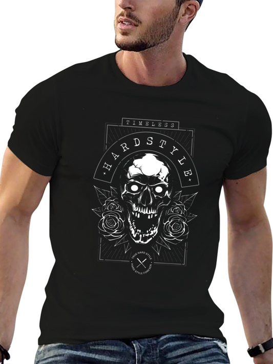 Timeless Hardstyle Skull Graphic Black T-Shirt
