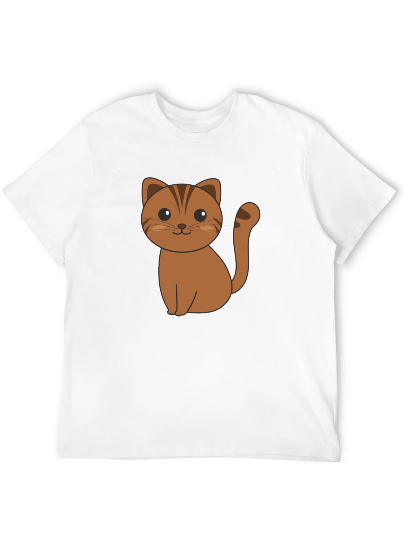 Cute Cartoon Cat Graphic Print Black T-Shirt